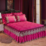 L&uuml;hike pl&uuml;&uuml;sist tepitud voodi seelik Tugev Euroopa pits paks voodikate majapidamismadratsi kaitsekate libisemisvastane tolmukindel voodikate 150x200cm bed skirt