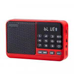 Mini digitaalne taskuraadio juhtmevaba Bluetooth 5.3 k&otilde;lar FM 76~108MHZ TF USB MP3-m&auml;ngija 18650 laetava liitiumioonakuga punane