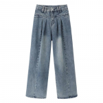 Vintage Mopping Jeans Naiste kevadised ja s&uuml;gisesed sirged lahtised laiad p&uuml;ksid S sinine