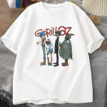 Muusikab&auml;nd Gorillaz Punk Rock T-s&auml;rk Naiste suvi 90-ndate Crew Kaelusega Puuvillane L&uuml;hikeste Varrukatega T-s&auml;rk Riided Retro Y2K Riietus T-s&auml;rk L