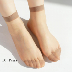 10 paari sokke Naiste vabaaja elastsed siidised seksikad l&auml;bipaistvad &otilde;hukesed &uuml;hev&auml;rvilised l&uuml;hikesed sokid 10pairs kohv