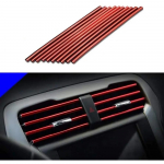 10 tk 20 cm auto kliimaseade ventilatsiooni v&auml;ljalaskeava U-kujuline kroom PVC v&auml;rviline l&auml;ikiv auto kaunistusriba auto kaunistamiseks punane
