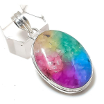 Natural Rainbow Solar Quartz 925 Sterling Silver Jewelry Pendant 1.85 v9j02