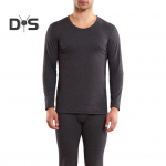 2 tk/komplekt Talvine meeste termopesu komplekt &Uuml;markaelusega pikkade varrukatega soe paks k&otilde;rge elastsusega Slim Fit avatud jalgevahe Meeste pidžaama komplekt Spordidress L must