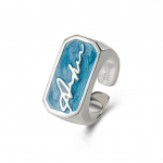 Inglise kirjaga s&otilde;rmus h&otilde;bedase v&auml;rvi metallist reguleeritavad avamisr&otilde;ngad naistele pokkeri t&auml;hestiku loov s&otilde;rmes&otilde;rmus meeste trendikad ehted Resizable