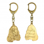 English Cocker Spaniel I - Gilded key ring with dog in gift box, handbag decoration, luxury accessory by Art-Dog brand