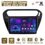 Android Carplay Autoraadio Peugeot 301 Citroen Elysee 2014-2016 jaoks Multimeediam&auml;ngija Peak Unit Stereo GPS-navigatsioon BT WIFI 4+64GB 1+16GB must