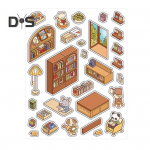 Ise ise 3D haljastuskleebised Lilletuba Kassikohvik Pruun pagari&auml;ri raamatukogu teemad Haljastuskleebis Rebenemiskindla pinnaga kleebised A