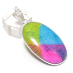 Rainbow Solar Quartz Gemstone Handmade 925 Sterling Silver Pendant 2.05 u6m76