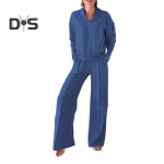 2 tk/komplekt Naiste &uuml;laosap&uuml;kste komplekt V kaelusega pikkade varrukatega avar dressipluus elastne v&ouml;&ouml;koht laia s&auml;&auml;rega dressip&uuml;ksid sportlik riietus s&uuml;gis vabaaja spordidress XL veinipunane v&auml;rv