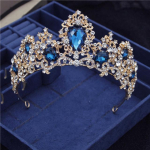 Barokk Imeilus Kristall Pruudi Tiarad Kuninganna Kroon Peakate Printsessi Pruudi Diadeem Balli Pulma Juuksekaunistused Iludusv&otilde;istlus punane