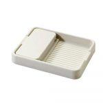 Plastikust libisemiskindel kuumuskindel supilusikarest K&ouml;&ouml;gi korrastaja poti kaane hoidja panni kaante alus valge