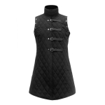 Kost&uuml;&uuml;m Aketon Kiiver R&uuml;&uuml; Vest Mantel Keskaegne Varrukateta R&otilde;ivastus Larp Ratsu Jahimehe R&otilde;ivastus T&auml;iskasvanud Meestele S must