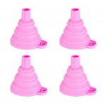 4 tk kokkupandav silikoonlehter, kiire lekkekindel vedeliku &uuml;lekandmine kuumakindel painduv silikoonist valamist&ouml;&ouml;riist roosa