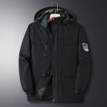 Talvine fliisjope meeste vabaaja paks, soe puuvillane polsterdatud jakk Meeste moodne kapuutsiga v&auml;limine tuulekindel jope Parkas Plus Size 8XL