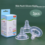 3-pakendiline Jimmy Bear laia kaliibriga vedel silikoonist lutt &ndash; j&auml;ljendab rinnapiima t&otilde;elistele imikutele Round holes, 0-3 months
