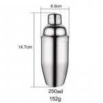 1 tk roostevabast terasest kokteili&scaron;eiker 250/350/550/750 ml mikser veini Martini Bostoni &scaron;eiker koduseks baarmeni joogipeo baari t&ouml;&ouml;riistad 250ml