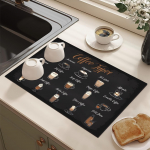 1 tk kohvimustriga kummist kuivatusmatt kohviku jaoks K&ouml;&ouml;gi vaip lauan&otilde;ud Vastupidav diatomiga porilaua matt lemmikloomade kohvin&otilde;ude matt 30*40cm