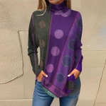 Naiste T-s&auml;rgid S&uuml;gises vabaaja pikkade varrukatega s&auml;rgid Vintage tr&uuml;kitud k&otilde;rge kaelusega pullover XL must
