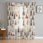 J&otilde;ulud Talvine lumehelbepuu Lumememme kardinad elutuppa magamistoa kodukaunistus aken Voile t&uuml;llkardinad W135 x H114cm
