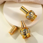 15 ml eeterliku &otilde;li rulliga pudel kuldkrooni kujuga parf&uuml;&uuml;mi villimine kaasaskantav reisimiseks galvaniseeritud nikerdatud klaasist t&uuml;hi pudel Roller Bottle