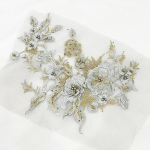 3D lillehelmestega pitskangast aplikatsioonid tikandid plaastrite &otilde;mblemine pulma&otilde;htukleitide jaoks, r&otilde;ivaplaastrid, &otilde;mblemistarvikud