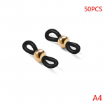 50 tk Kummist libisemisvastane prillide keti otste fiksaator Reguleeritav kummist prillirihm prillide otsa &uuml;hendused prillide r&otilde;ngas