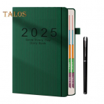 2025. aasta p&auml;evaplaan, &uuml;ks leht p&auml;evas jaanuar-detsember A5 p&auml;evaplaanija 2025. aasta kalender Kuu vahekaardid K&otilde;vas k&ouml;ites 2025. aasta tunniplaanide raamat roheline