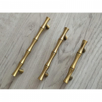 2 tk Retro Bambusest Tsinkisulamist Sahtli Kapi K&auml;epide M&ouml;&ouml;bli T&otilde;mbek&auml;epide Antiikmessingist Dekoratiivsed Ukse Nupud 64mm 96mm 128mm 64mm