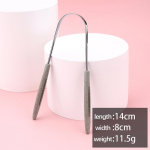 1 tk roostevabast terasest keelekaabits V&auml;rske hinge&otilde;hku puhastav kaetud keelehambahari suuh&uuml;gieeni U-kujuline metallist keelekaabits roheline