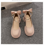 Haldjas stiil seelikuga Mary Jane'i kingad Naiste kevadised prantsuse p&auml;rlid, &otilde;rnad paksude kontsadega v&auml;ikesed nahast kingad 35 roosa