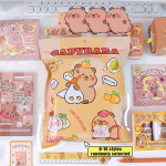 1 Komplekt Multifilm Kawaii Capybara kirjatarvete pimekott Armas Capybara kirjatarvete komplekt Loominguline &otilde;nne&uuml;llatuskarp &otilde;pilastele kingitused A2
