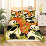 Armas punane panda tekikott king size, roosa armastuse t&auml;htede voodipesukomplekt kawaii multika loomad tekkekate t&uuml;drukulik magus tekkekate EU Single(135x200cm)