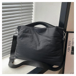 Suure mahutavusega &uuml;hev&auml;rviline nailon Hasp Crossbody kott Kvaliteetne populaarne moodne &otilde;lakott Pehme mitmek&uuml;lgne trendikas k&auml;ekott must