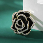 1 tk Rhinestone Camellia lilleprossid naistele emailitud n&ouml;&ouml;pn&otilde;eltega ehted must