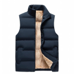 Lamb Down meeste puuvillasest vestiklambrist v&auml;liskandmiseks Paks ja soe varrukateta &uuml;lisuur vest 6XL must