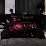 Luksuslik pehme voodipesukomplekt lilla optilise teibi mustriga tekikott tekikate Padjap&uuml;&uuml;r Romantiline eurokomplekt King Queen-suurusele EU Double200x200cm