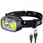 Nutikas induktsiooniga LED-esilatern 6 režiimiga USB-laetav esituli suumitava peaga taskulamp Sisseehitatud aku &otilde;ues kalap&uuml;&uuml;k jaht B-XPG+COB