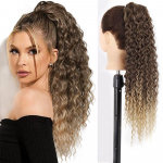 LISI HAIR S&uuml;nteetiline Pikk Lokkis Hobusesaba Juuksepikendus Klipsiga Paelaga Hobusesaba Parukas Juuksekaunistus Naistele Igap&auml;evaseks Kasutuseks 50cm