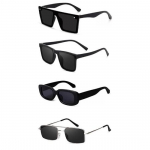 Sheomy Unisex Combo pakkumine 4-v&auml;rviliste prillidega ruudukujulised p&auml;ikeseprillid Ristk&uuml;lik Retro Vintage Kitsad Naised::Mehed ,11940-50