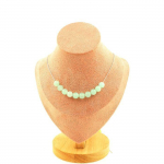 Pierres et Min&eacute;raux. Collier 10 perles Ang&eacute;lite 8 mm. Chaine en acier inoxydable Collier femmes, hommes. Taille personnalisable.