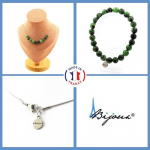Pierres et Min&eacute;raux. Parure bijoux Bracelet Collier 10 Perles Epidote d'Australie 8 mm. Taille personnalisable.