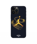 Telefoni&uuml;mbris - Jordan - Iphone 15 Pro - Pehme - Silikoon - Kuldne liimuv pulber must
