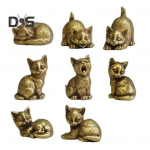 Messingist kassi kujuke v&auml;ike kasskuju viirukipulgahoidja lauaarvuti retro minikasside ornament kodukontori teelaua autole Sets