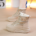 Naiste 2024 Veekindlad Valged Sametvoodriga Talvesaapad, Paksu Tallaga K&otilde;rged Saapad 39 khaki