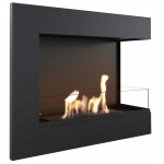 Wall mounted Bioethanol fireplace DELTA T&Uuml;V right-sided with glazing must