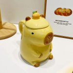 3D Capybara kruus keraamiline kohvikruus Multifilm Capybara paaritass k&auml;epideme ja kaanega Naljakas teetass t&uuml;drukute kingituste peo fotorekvisiidile