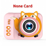 Uus Kiirpildiga Lastekaamera RihmV&auml;ike Peegelkaamera Lastekaamera Multifilm HD Kahekordne Kaamera Digikaamera None Card roosa