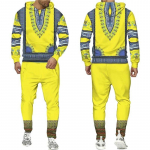 Aafrika Dashiki kapuutsiga &uuml;likond, meeste vabaaja 3D-prindiga etnilise stiiliga dressipluus p&uuml;kste komplektid naiste rahvap&auml;raselt kohandatud t&auml;navar&otilde;ivaste dressimantel XL