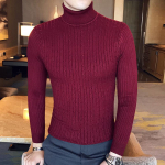 Talvine k&otilde;rge kaelusega turtleneck Slim Fit Pullover trikotaaž topeltkraega L veini